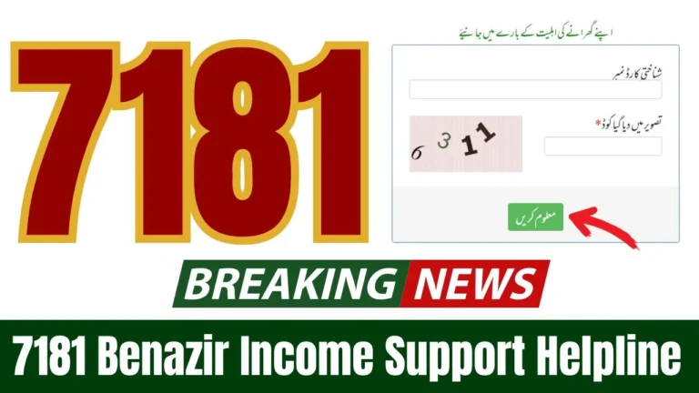 7181 Benazir Income Support Helpline – Online CNIC Payment Status 2026 | Complete Guide