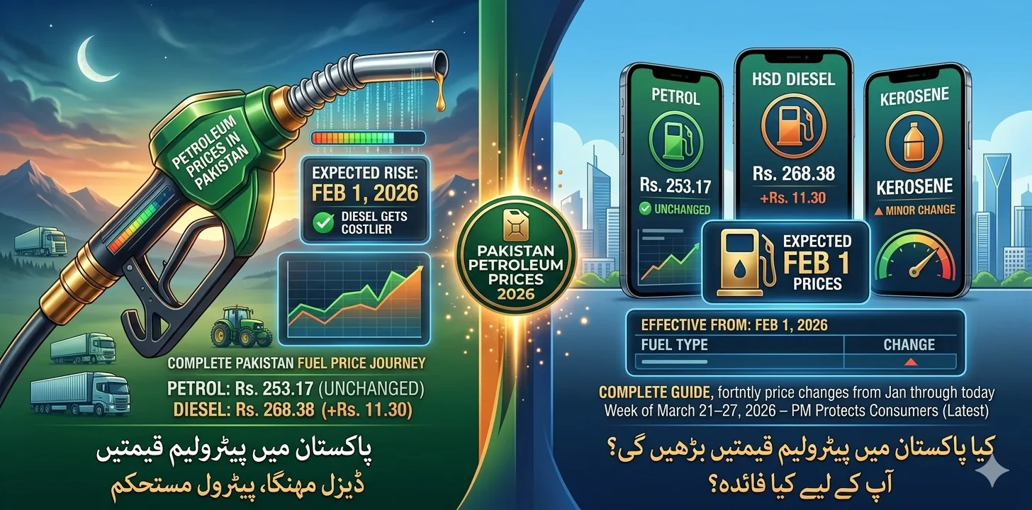 Petroleum Prices Expected to Rise from February 1, 2026 – Diesel Gets Costlier | Complete Pakistan Fuel Price Journey
