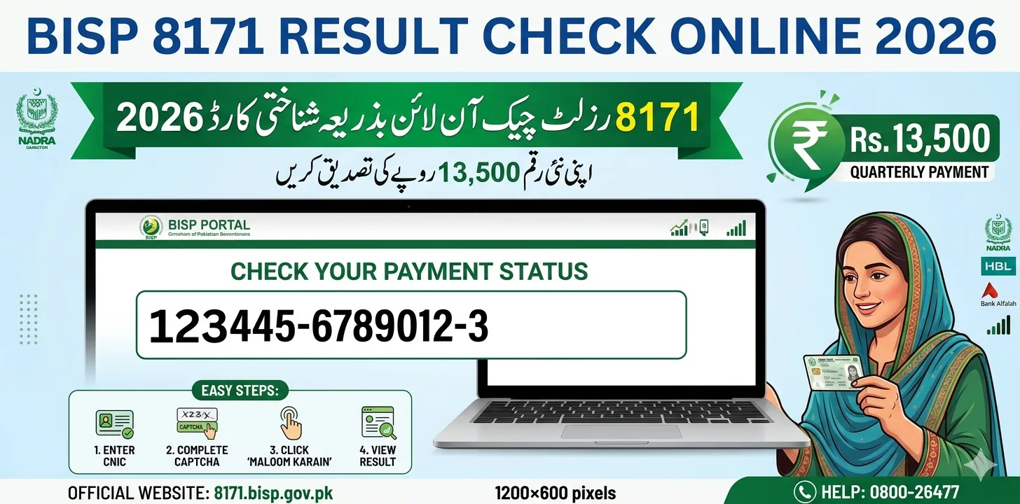 BISP 8171 Result Check Online by CNIC 2026 – Verify Your New Rs. 13,500 Payment