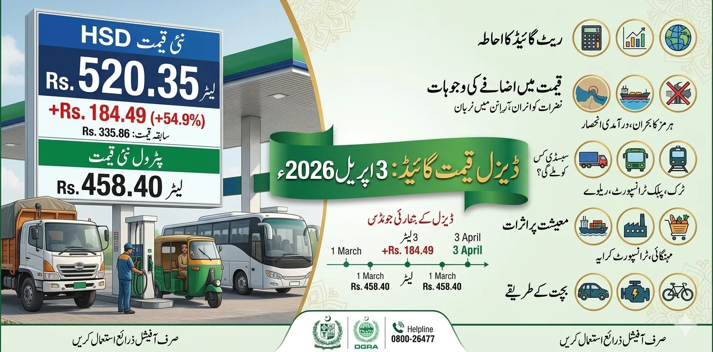 Diesel Price in Pakistan Today 3 April 2026 – Complete HSD Rate Guide