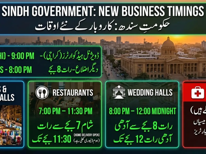 Sindh Govt Announces New Market, Shopping Mall & Wedding Hall Timings in Karachi and Across the Province