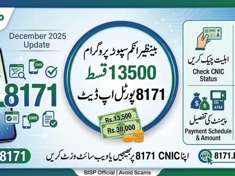 8171 Web Portal December 2025 Update for BISP Payment | Check Online CNIC Status