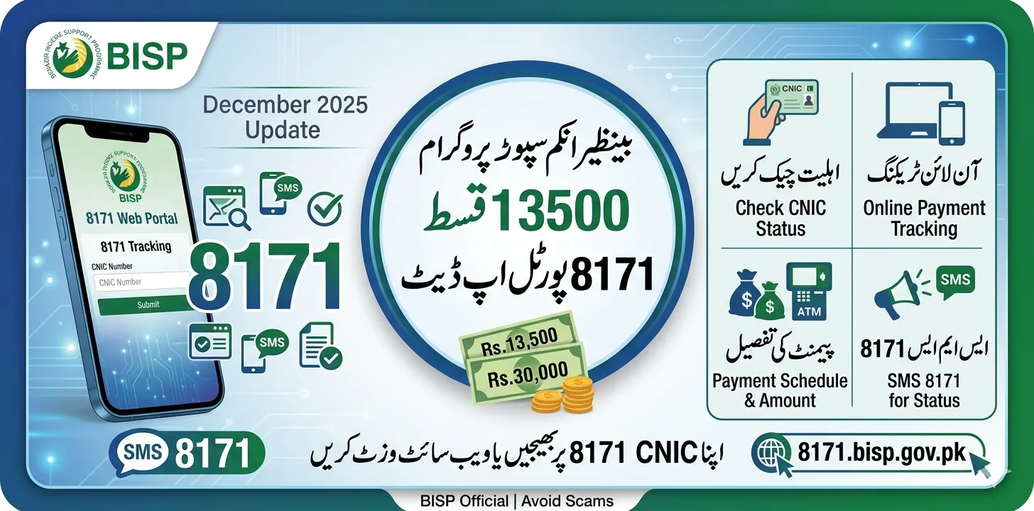 8171 Web Portal December 2025 Update for BISP Payment | Check Online CNIC Status
