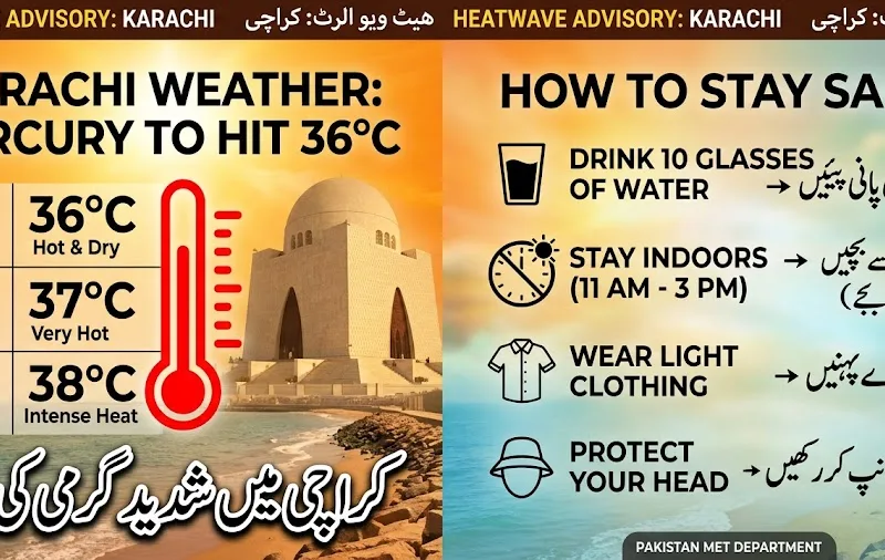 Karachi Weather to Turn Hot as Temperatures Soar, Mercury Likely to Hit 36°C